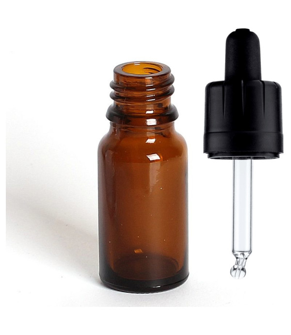 Steklenička 10 ml rjava s pipeto Child Lock – temno steklo