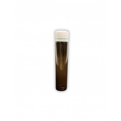 Rjava PET plastenka 5ml s pokrovčkom bele barve