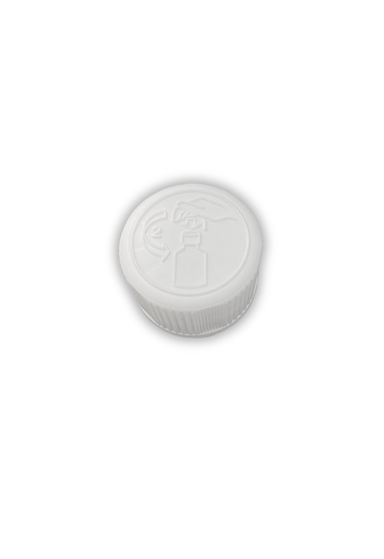 Child lock pokrovček 28/410 bel – nazobčan pokrov za plastenke