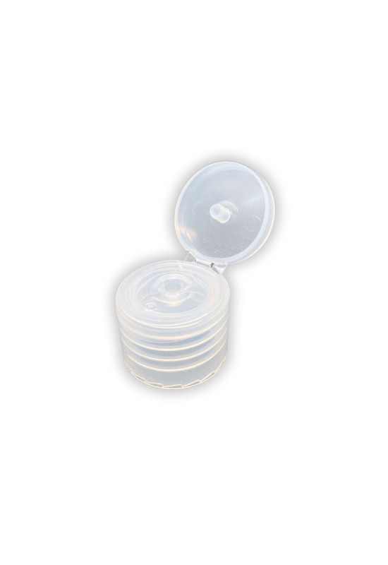 Flip top pokrovček 24/410 transparent – pokrovček za kozmetične plastenke