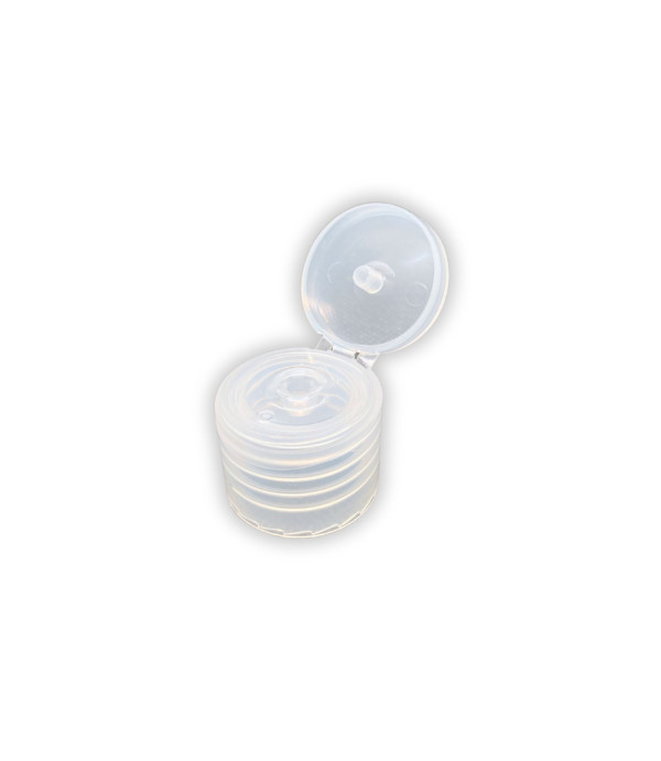 Flip top pokrovček 24/410 transparent – pokrovček za kozmetične plastenke