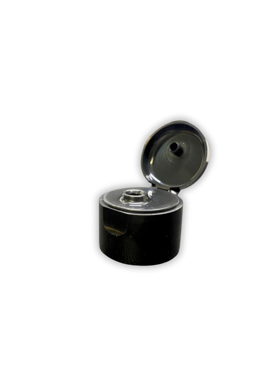 Flip top pokrovček 28/410 črn – pokrovček za kozmetične plastenke