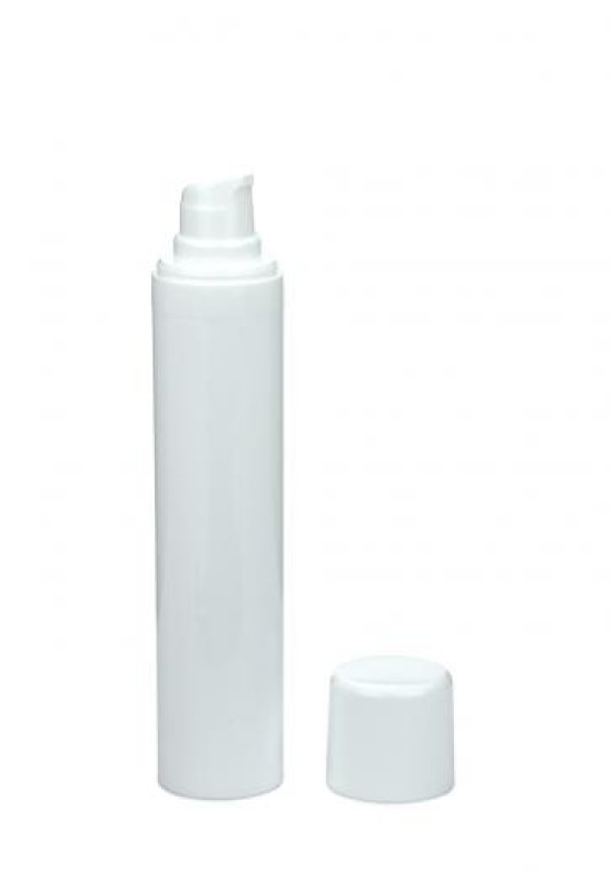 Airless embalaža 50 ml bela – brezzračna kozmetična embalaža z dispenzerjem in pokrovčkom