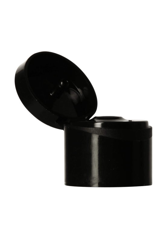 Flip top pokrovček 24/410 črn – pokrovček za kozmetične plastenke