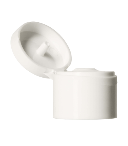 Flip top pokrovček 24/410 bel – pokrovček za kozmetične plastenke