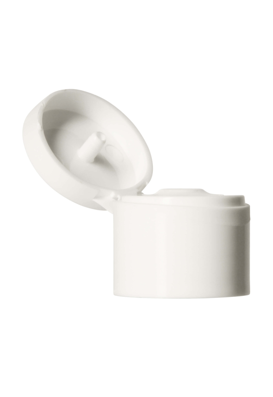Flip top pokrovček 24/410 bel – pokrovček za kozmetične plastenke
