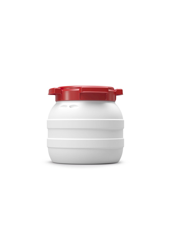 Plastični sod 3,6 L s širokim vratom in navojnim pokrovom