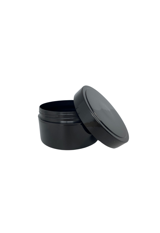 PP lonček 300 ml črn – plastična embalaža s pokrovom in tesnilom