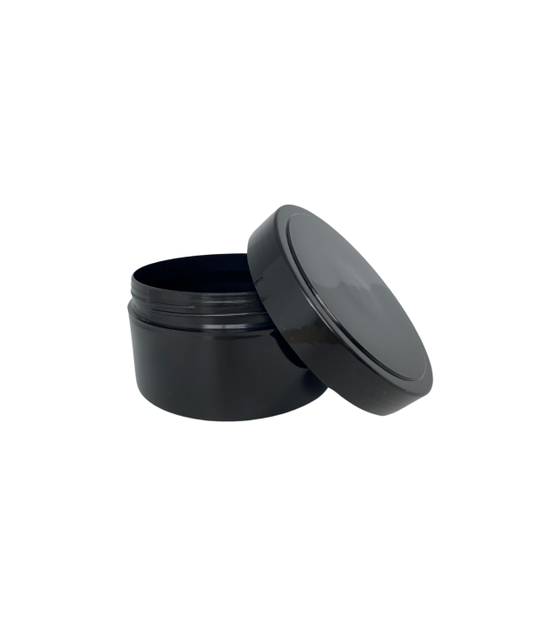 PP lonček 250 ml črn – plastična embalaža s pokrovom in tesnilom